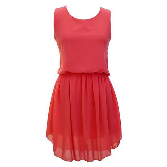 Crepe Chiffon Sheer Bloused Layered Mini Dress - Picture 1 of 1